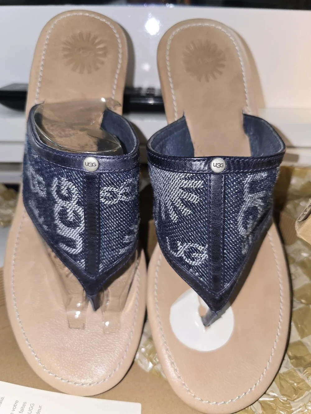 UGG AUSTRALLA SOLENA DENIM SANDALS 8.5 NWT